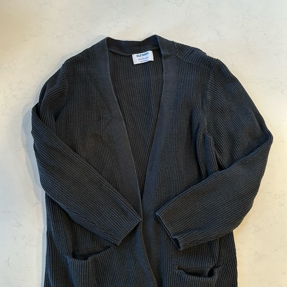 large old navy black cardigan